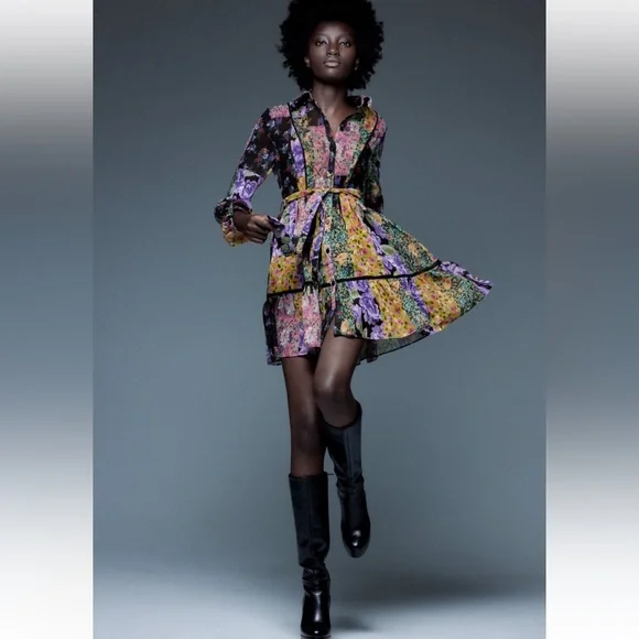 Zara floral printed short dress - Picture 3 of 7